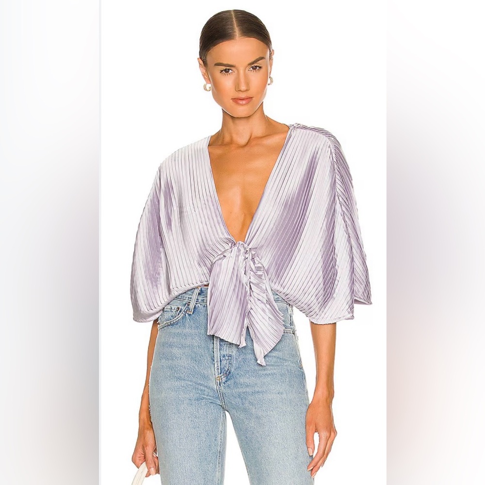 LPA Lavender Tie-Front Blouse